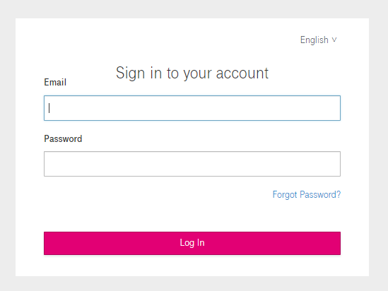 Page of Log-in