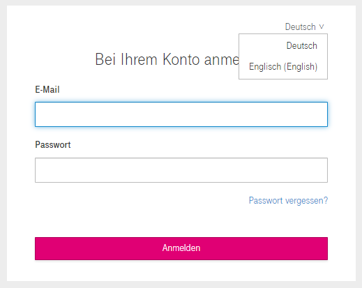 change language german