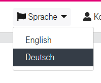 change language in the portal german